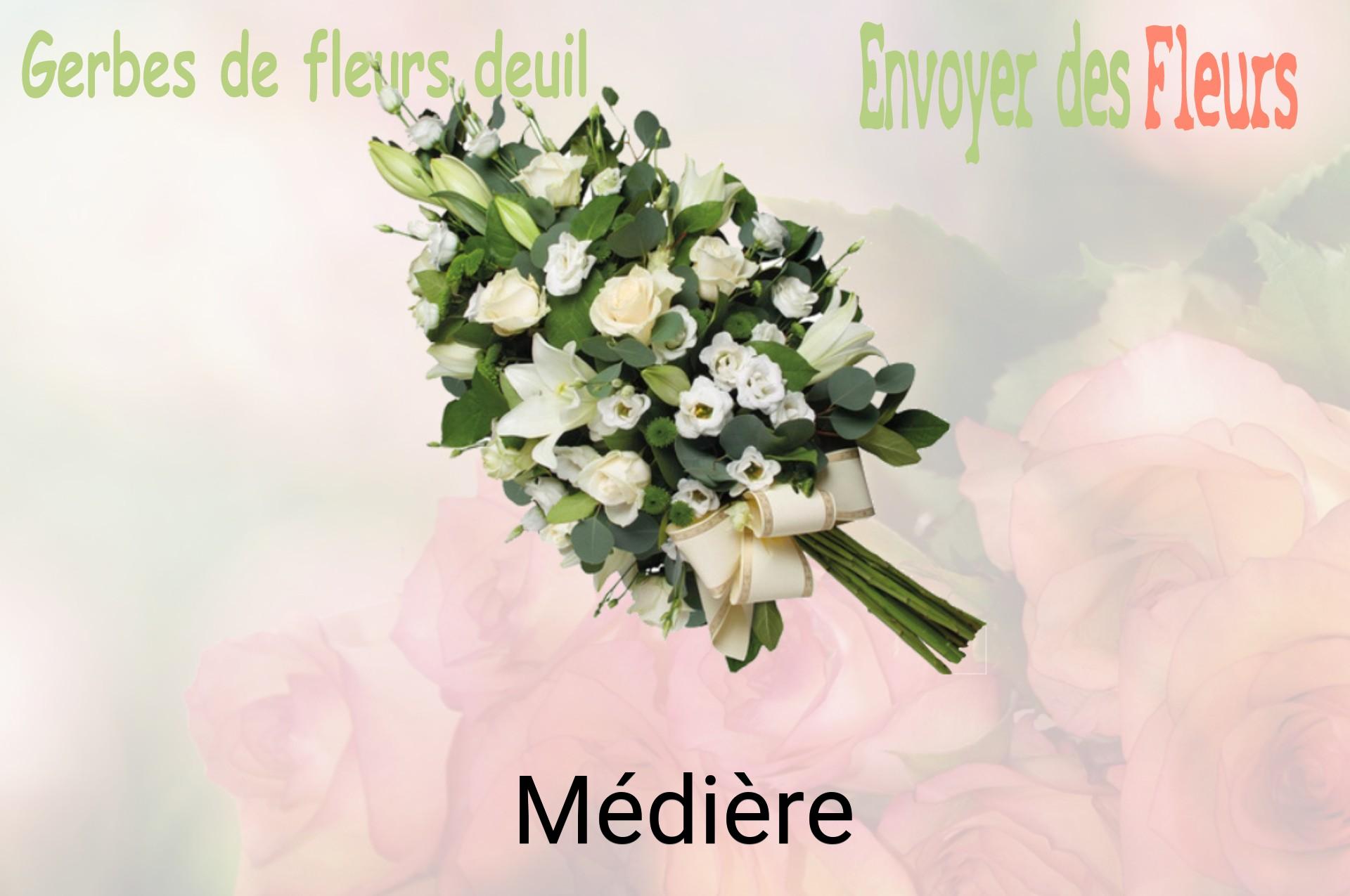 Gerbe de fleurs de deuil livrée à Médière